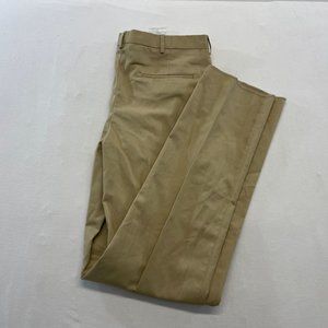 UTY Apparel Men's Pleated Front Beige Pants Size 38 Polyester Blend Work Uniform
